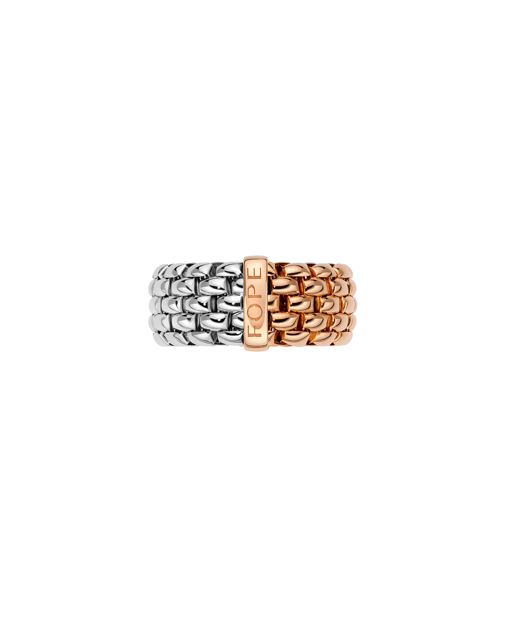 Essentials Collection Bicolour Flex'it ring with oval mesh by Fope