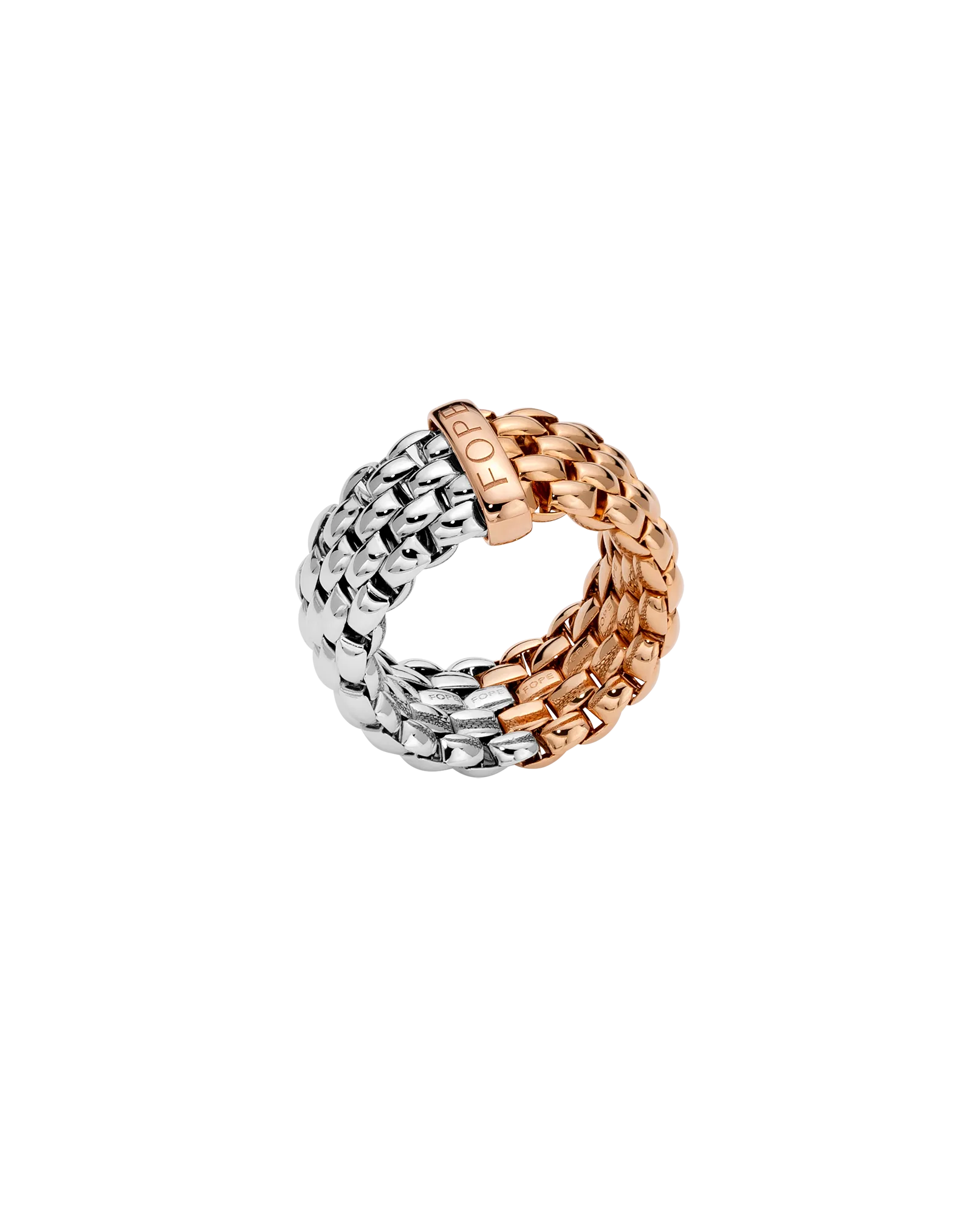 Essentials Collection Bicolour Flex'it ring with oval mesh by Fope