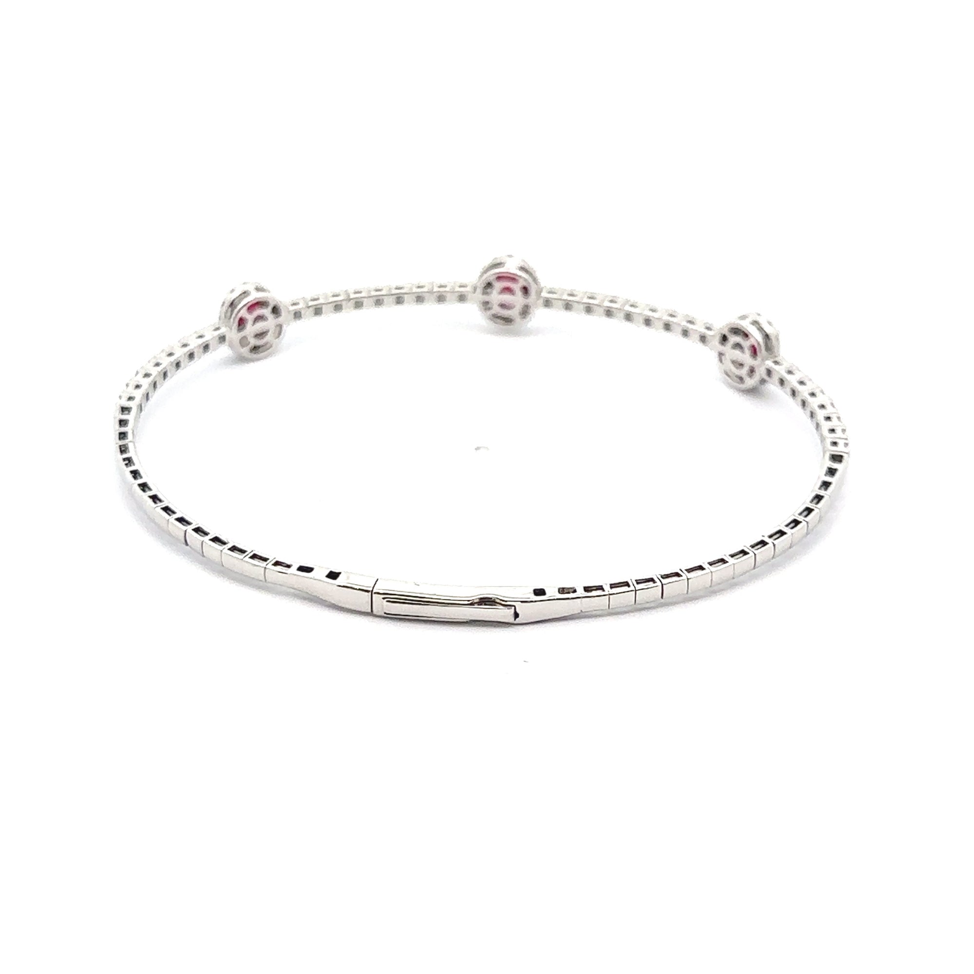 14kt White Gold Elegant Ruby Bangle