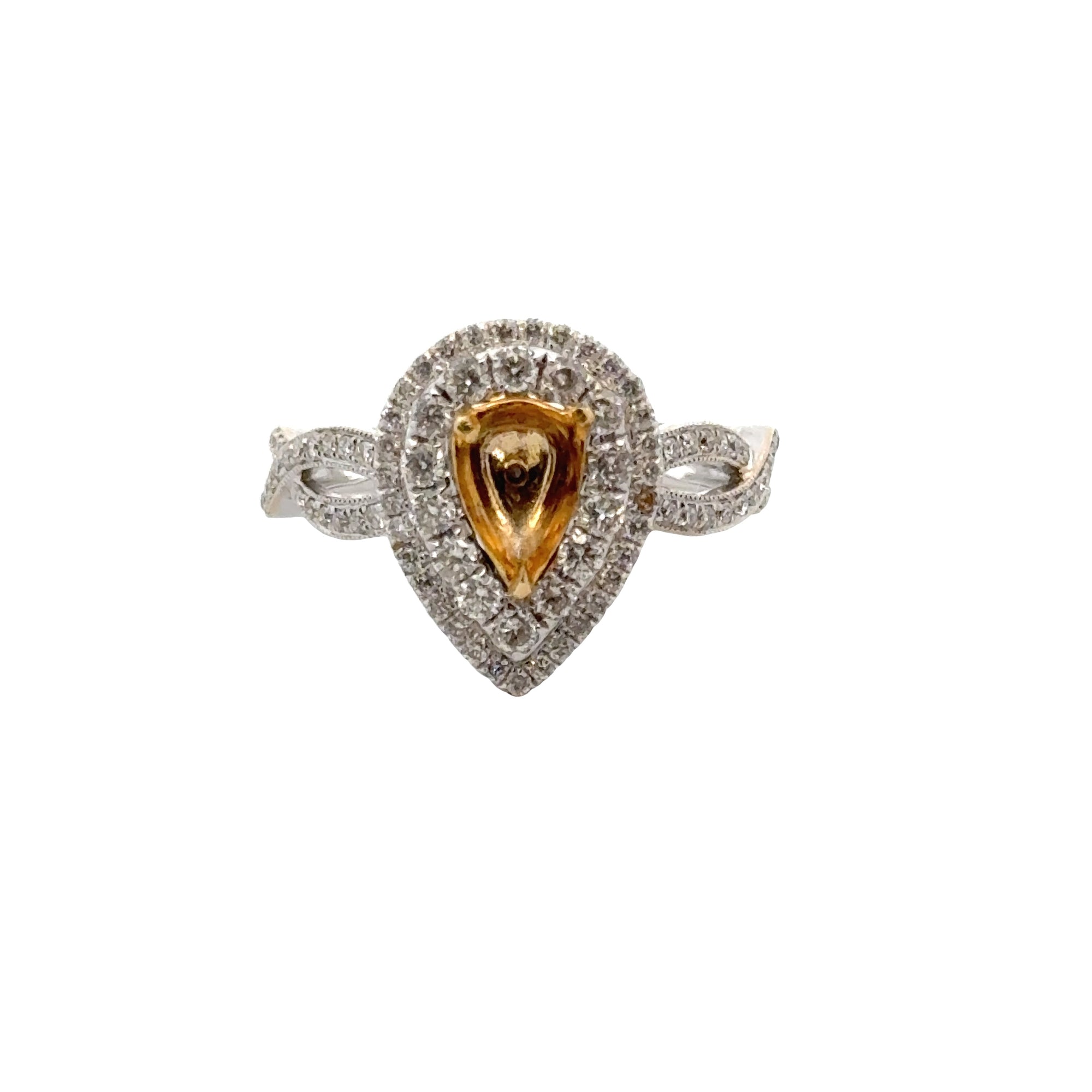 14K Two Tone Yellow Diamond Semi-Mount Dia-0.70Ct Sm