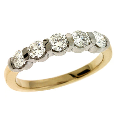 Yellow & White Gold Diamond Band