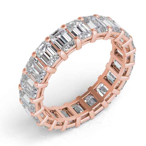 Rose Gold Emerald Cut Eternity Band