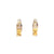 Natural Gold Quartz and Gold Nuggets Huggie Earrings by Orocal