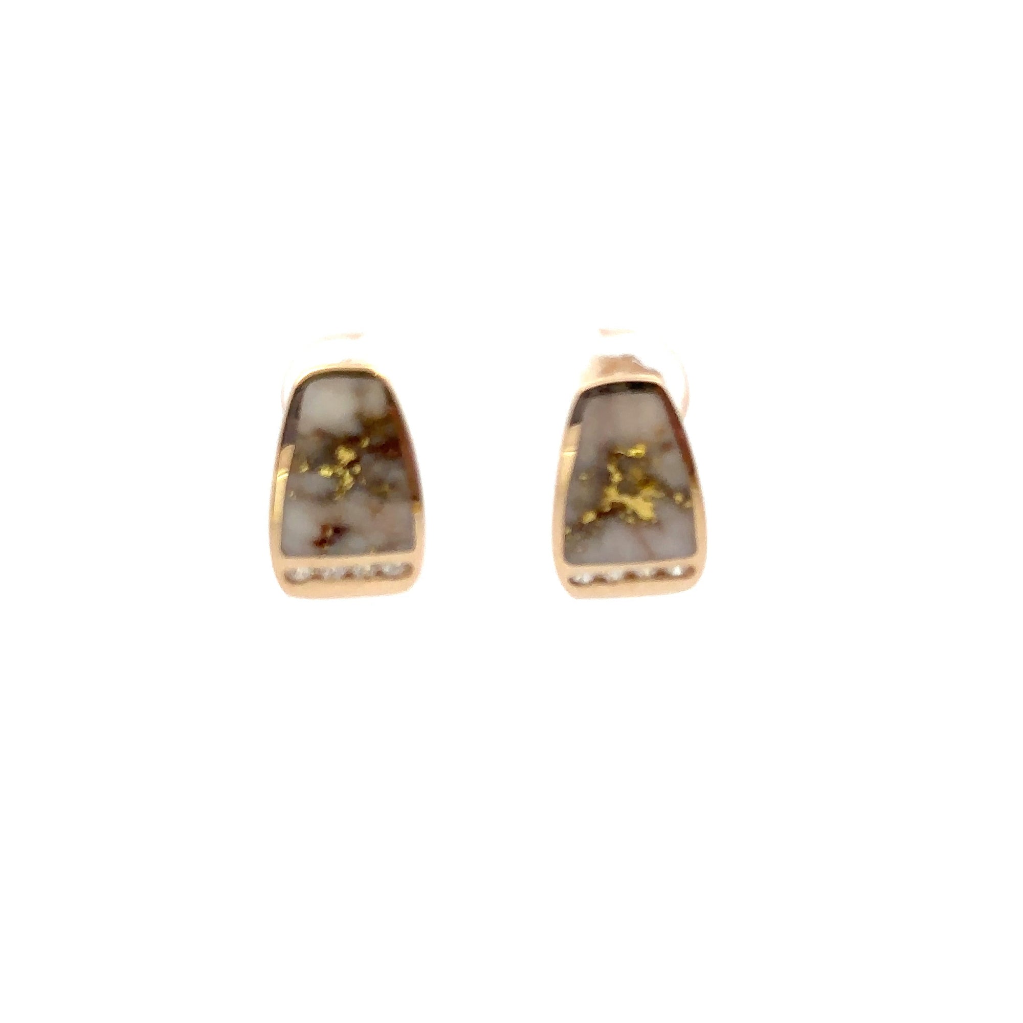 Natural Gold Quartz and Diamond Earrings by Orocal