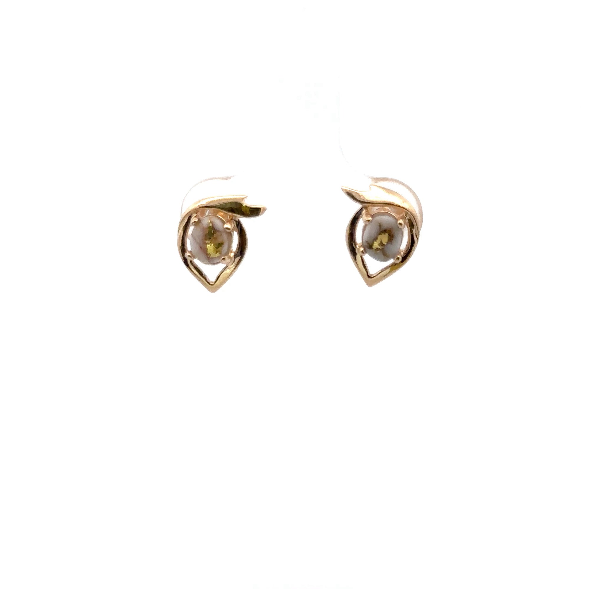 Natural Gold Quartz Stud Earrings by Orocal