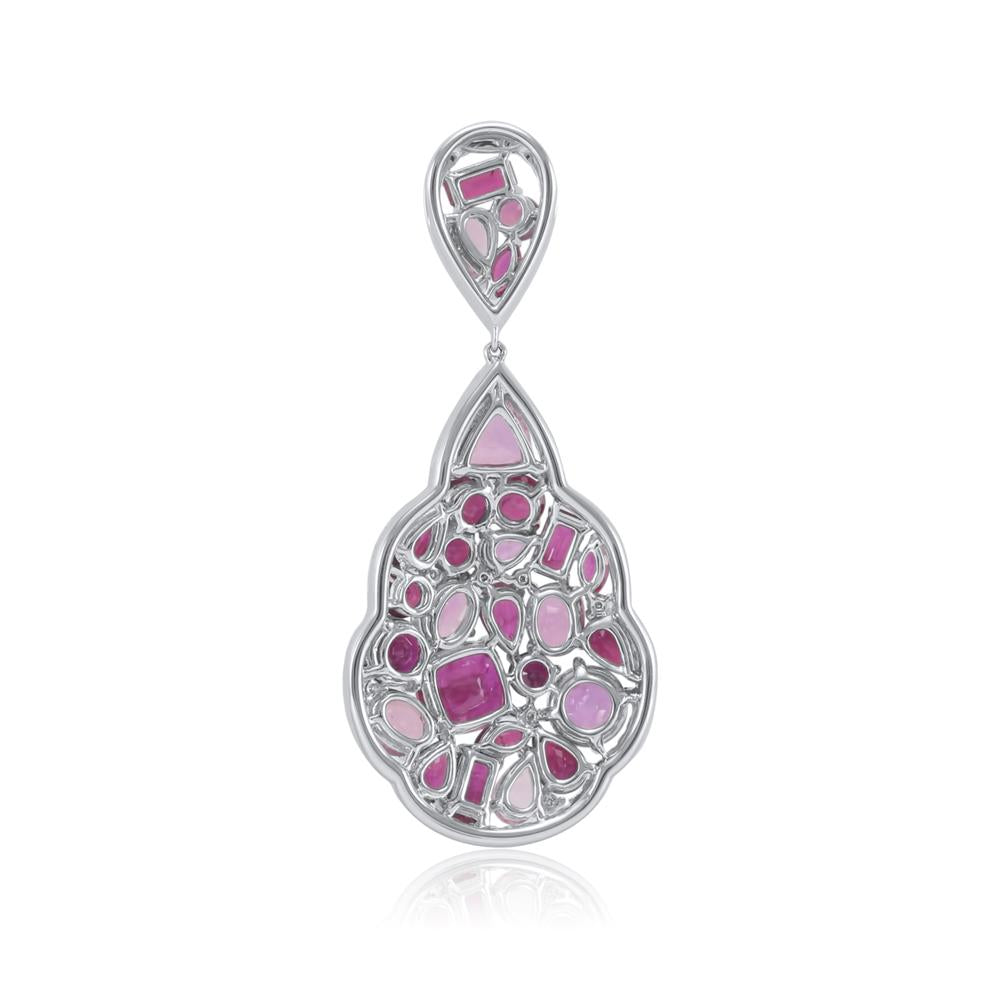 Mixed Pink Sapphire and Ruby Pendant