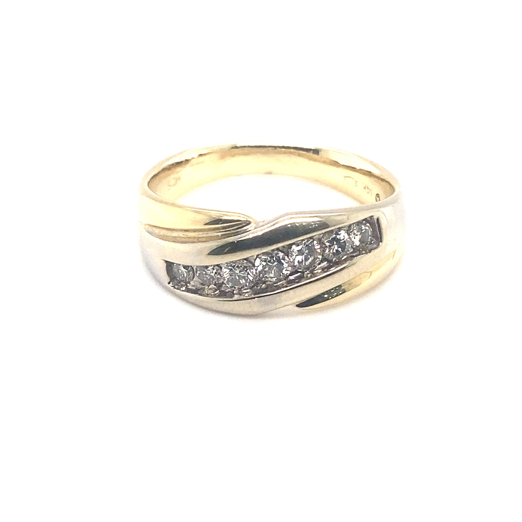 14Kt Two-Tone Men's Diamond Channel Set Ring