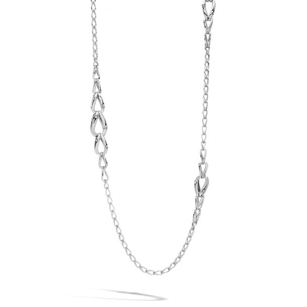 Bamboo 14MM Graduated Link Necklace in Silver by John Hardy