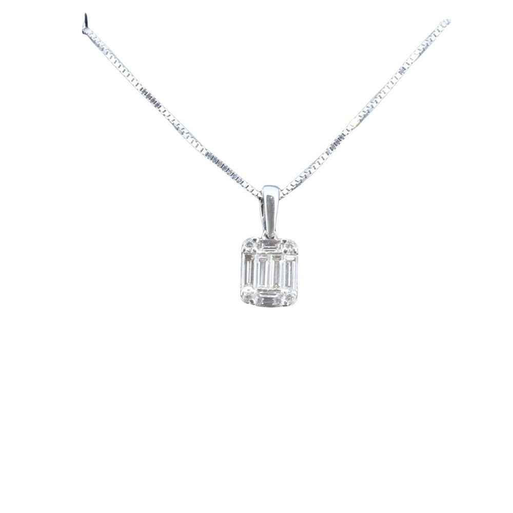 18KT White Gold Diamond Medallion Necklace - Necklaces - Shop by