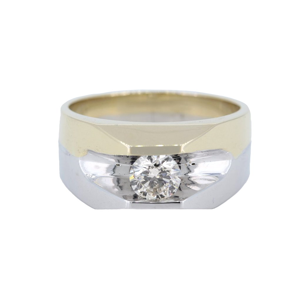 Tension Set Solitaire Engagement Ring In 18K Yellow Gold | Fascinating  Diamonds