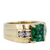 Men 14k Yellow Gold Ring with 5.34ct Emerald and .89ct diamonds