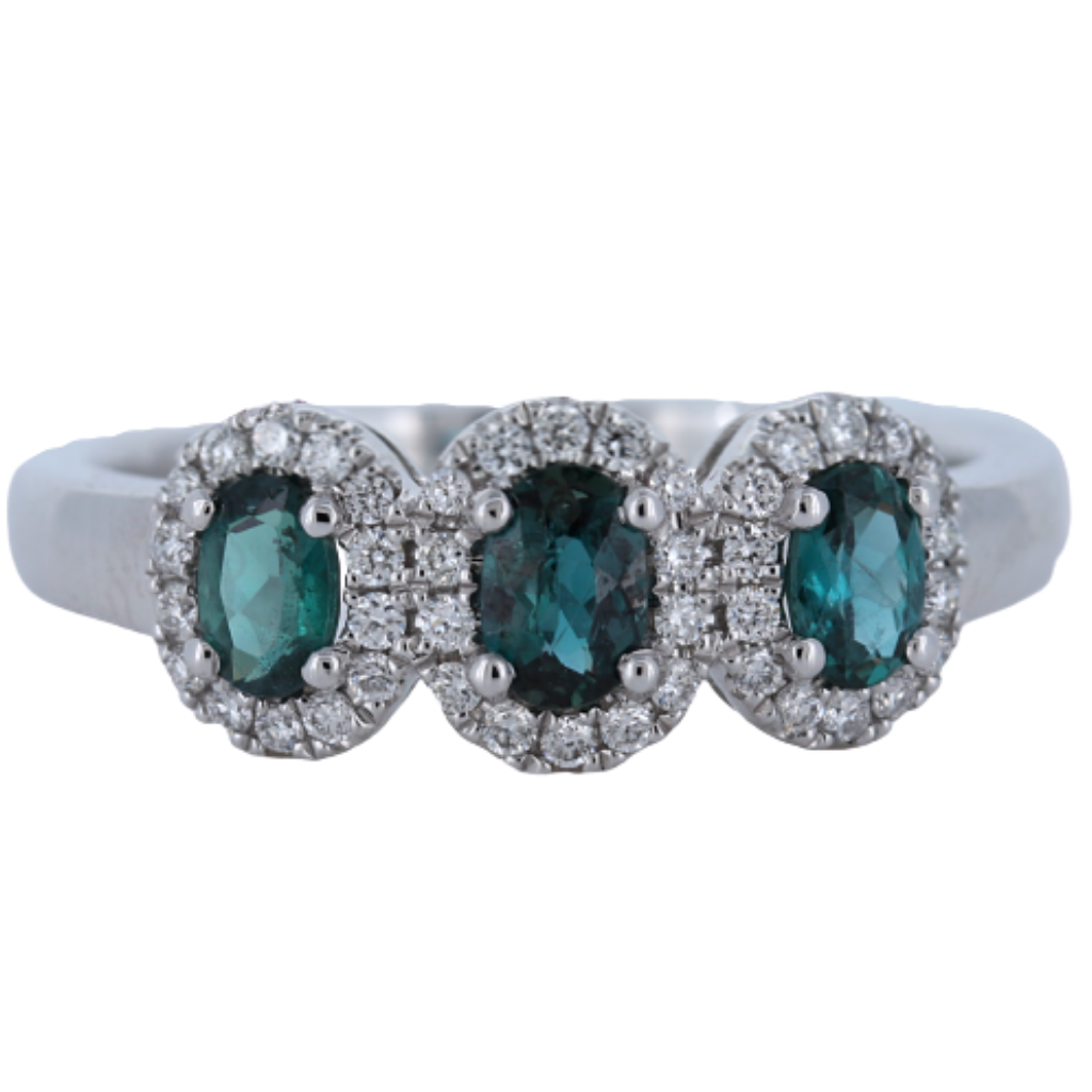 18k White Gold Ring with .63ct Alexandrite and diamonds