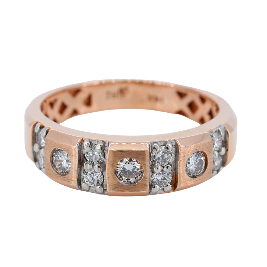 Two-Tone White and Rose Gold Diamond Ring