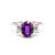 18k white gold ring with a GIA certified unheated purple sapphire