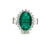 18k white gold ring with a CDC certified Zambian emerald