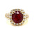 18k yellow gold ring with a CDC certified Mozambique ruby