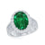 18k white gold ring with a CDC certified Zambian emerald