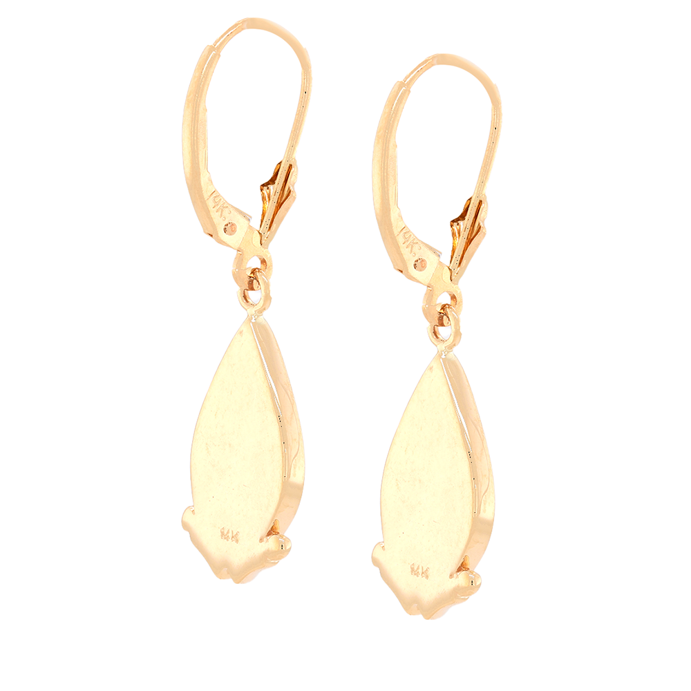 14kt Yellow Gold Natural Gold Quartz and Natural Gold Nuggets Earrings