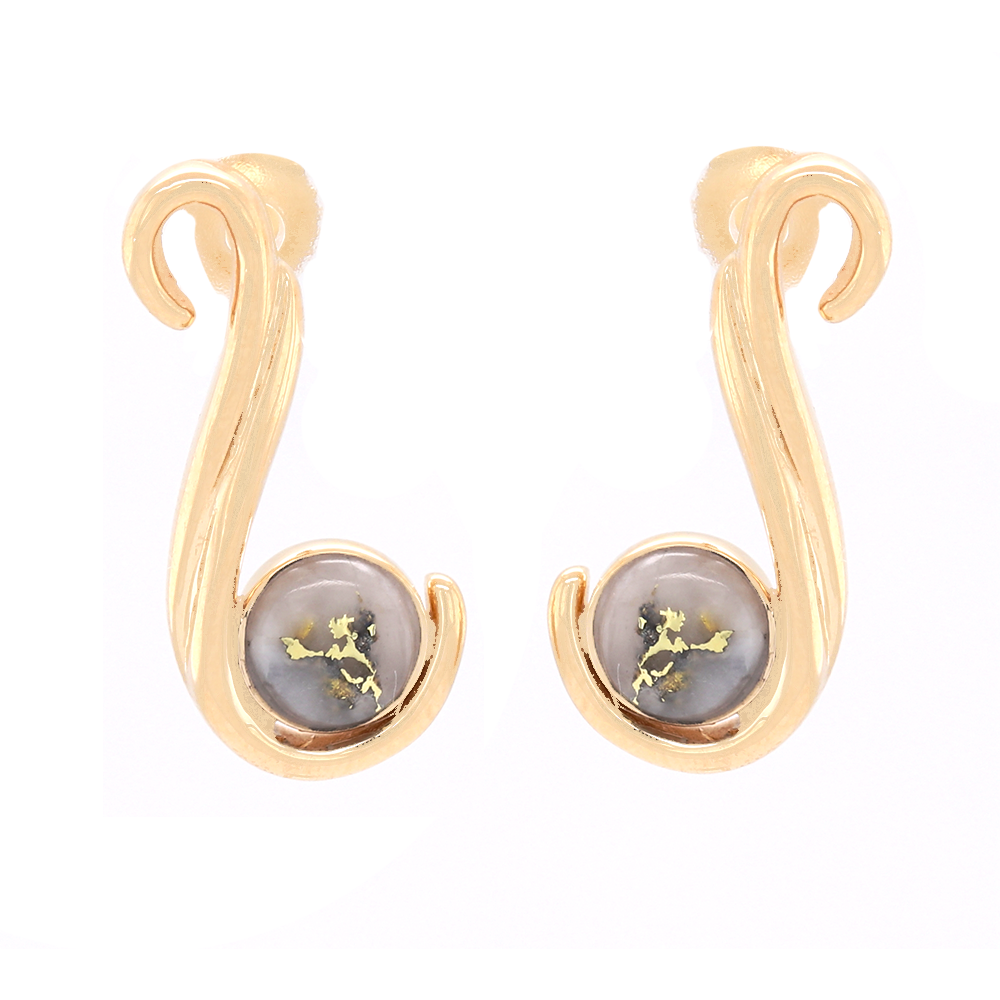 14kt Yellow Gold Natural Gold Quartz Earrings