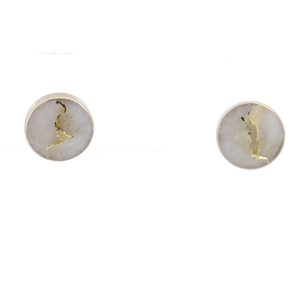 14K Yellow Natural Gold Quartz Earrings