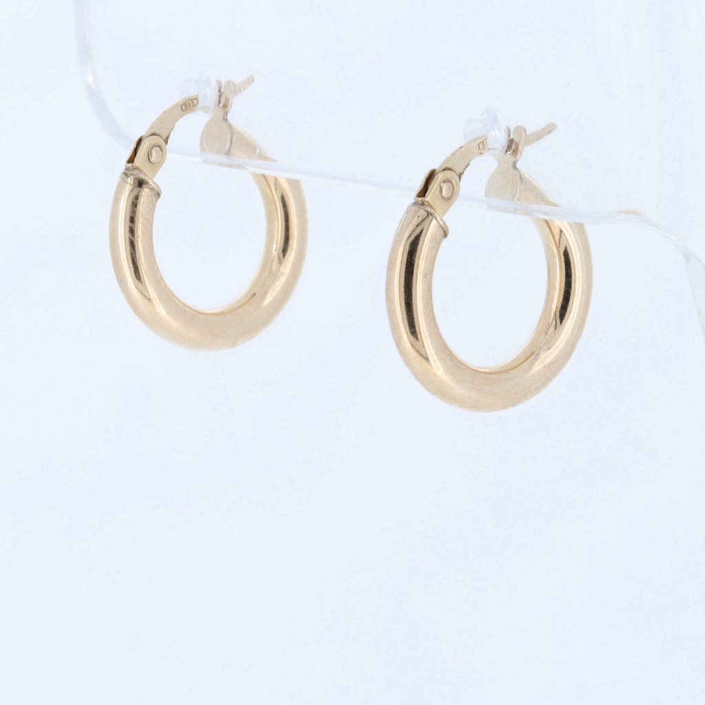 14K Yellow Gold Shine Polished Hoop Earrings