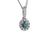 Natural Alexandrite Round Halo Pendant In 18Kt White Gold