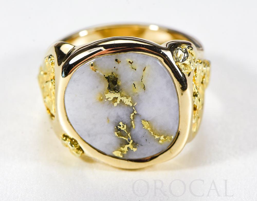 Gold Quartz Ring "Orocal" RM832Q Genuine Hand Crafted Jewelry - 14K Gold Casting