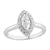 Halo Plain Shank Diamond Ring made in 14k White gold (Total diamond weight 5/8 carat)-Marquise