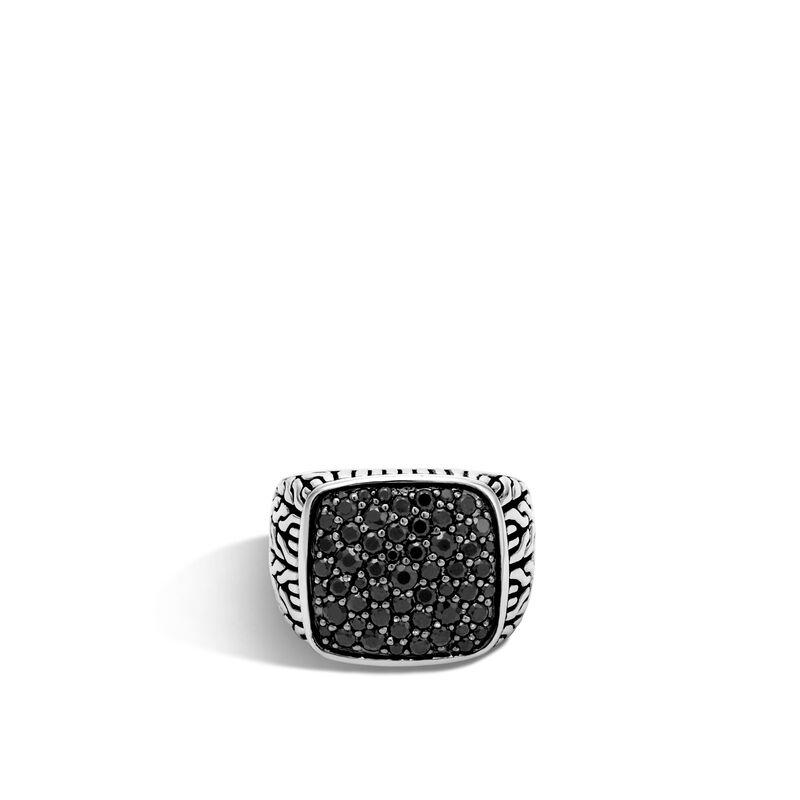 John Hardy Classic Chain Signet Ring with Black Sapphire - Monarch