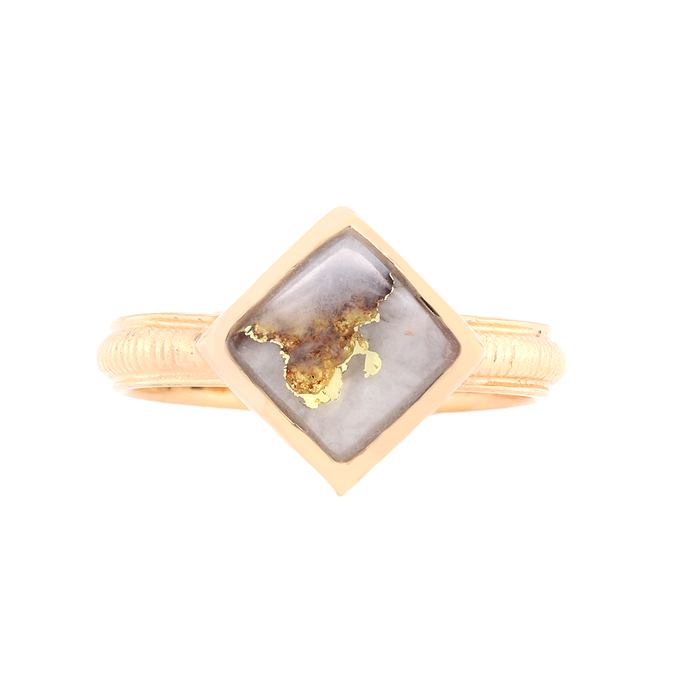 14kt Yellow Gold Natural Gold Quartz Ring