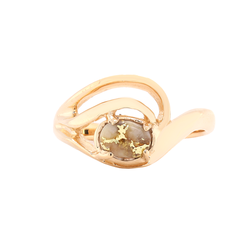 14kt Yellow Gold Natural Gold Quartz Ring