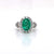 18k white gold ring with a CDC certified Colombian emerald