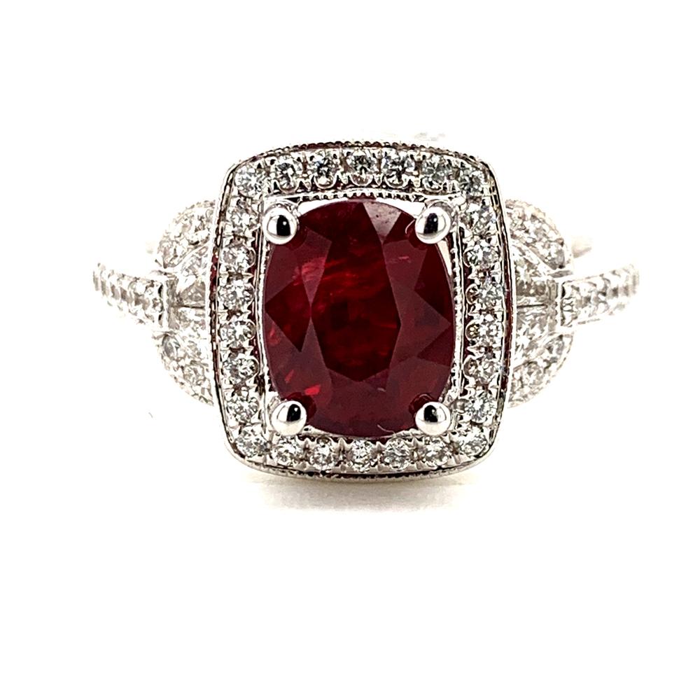 18kw ruby ring with a GIA report