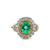 18kw emerald and yellow diamond ring