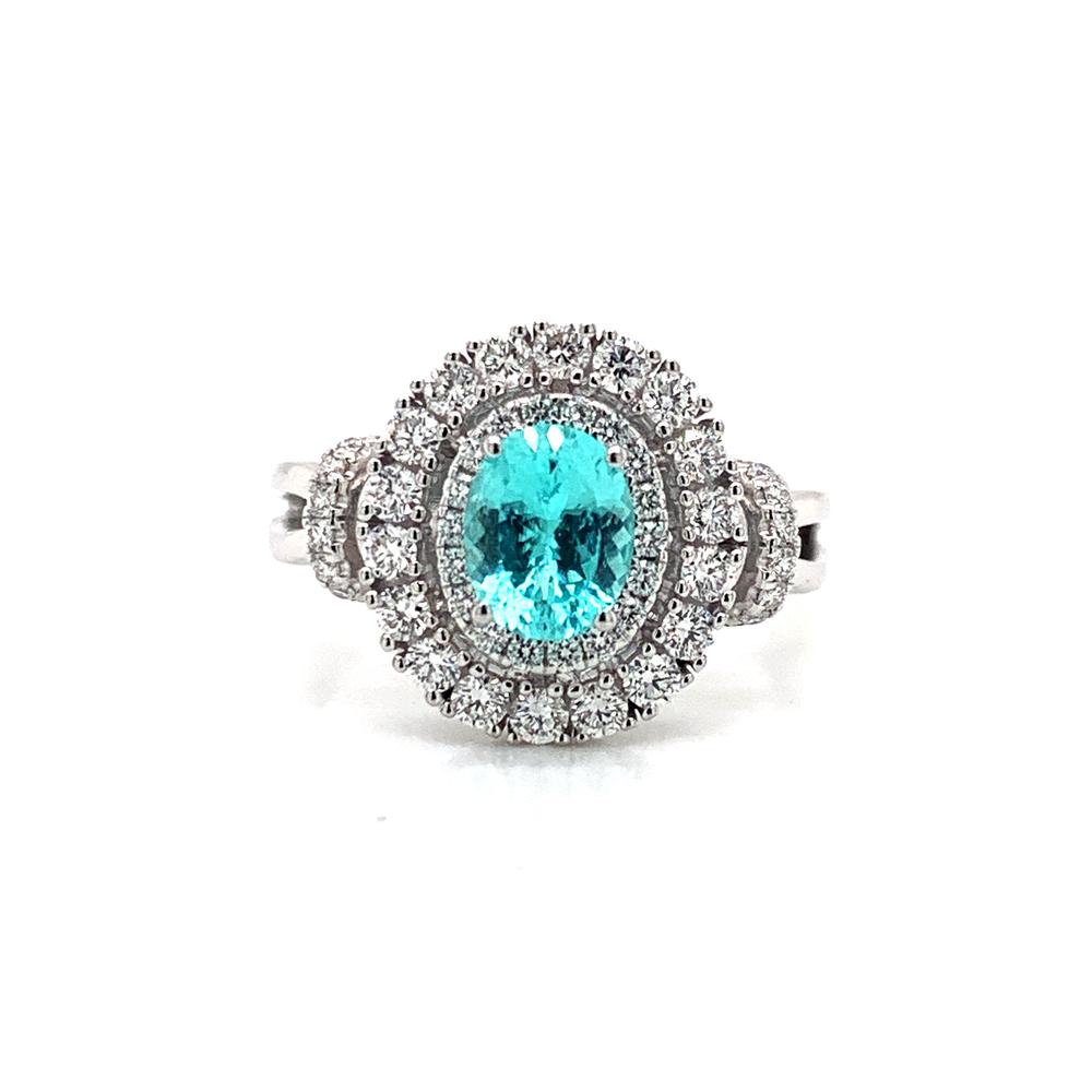 18kw paraiba tourmaline ring w/ GIA Report