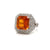 18kw orange sapphire ring with a GIA report