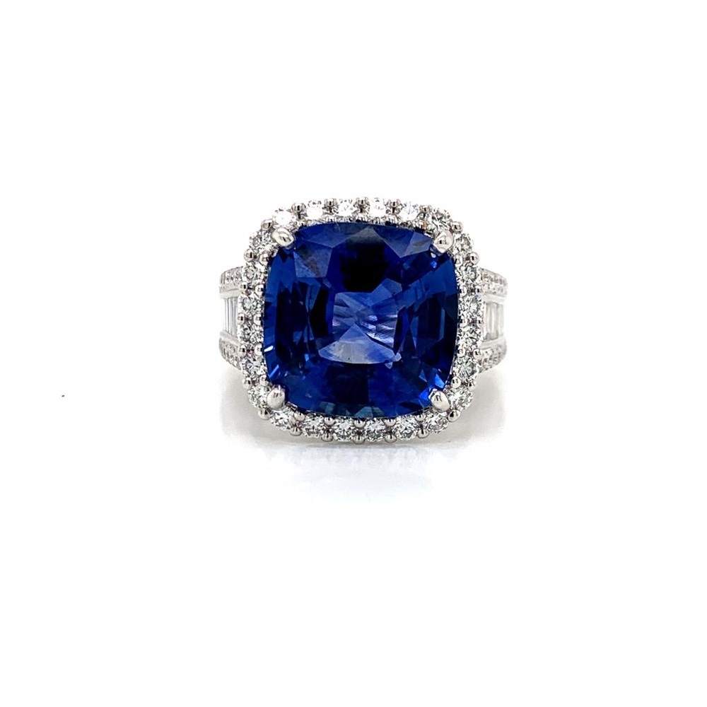 18k ring with a CDC certified Ceylon sapphire