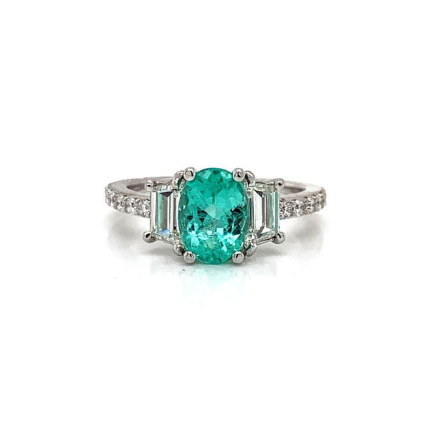 18kw paraiba tourmaline ring with a GIA report