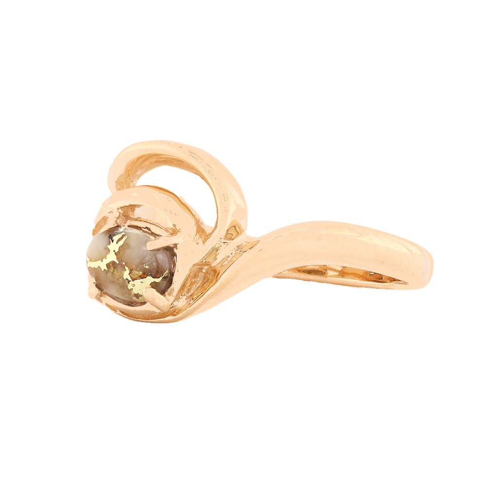 14kt Yellow Gold Natural Gold Quartz Ring