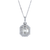 Diamond Cluster Pendant With Round And Step Cut Baguette Diamonds In 14Kt White Gold