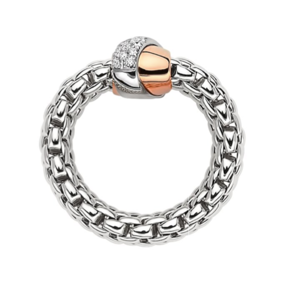 Flex-It Vendome Ring with Diamonds in white gold